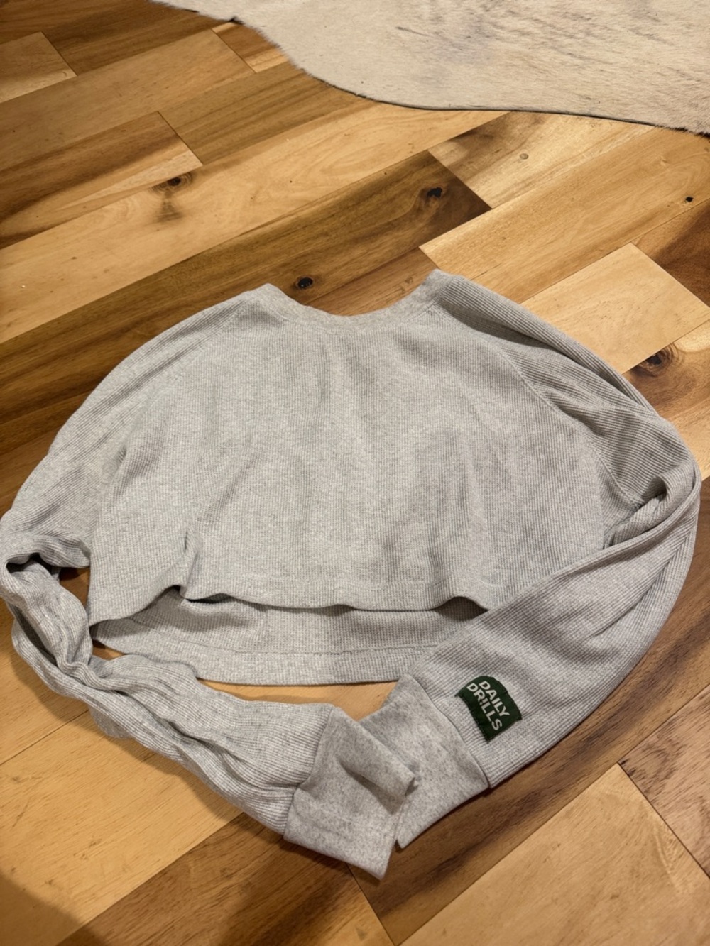 Daily Drills Cropped Thermal in Gray size XS/S